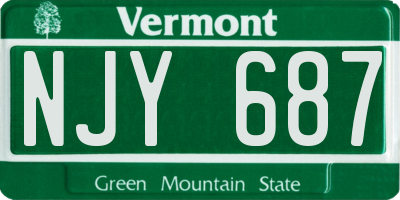 VT license plate NJY687
