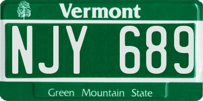 VT license plate NJY689