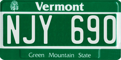 VT license plate NJY690