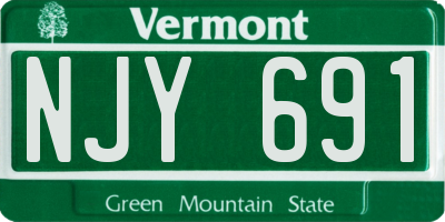 VT license plate NJY691
