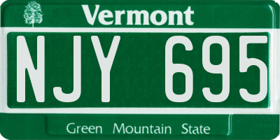VT license plate NJY695