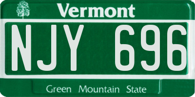 VT license plate NJY696