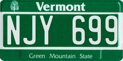 VT license plate NJY699