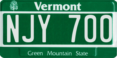 VT license plate NJY700