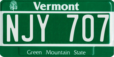 VT license plate NJY707