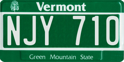 VT license plate NJY710