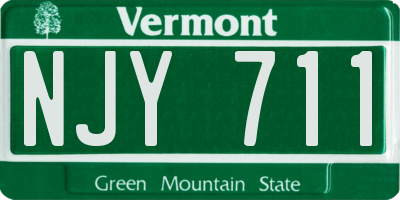VT license plate NJY711