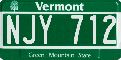 VT license plate NJY712