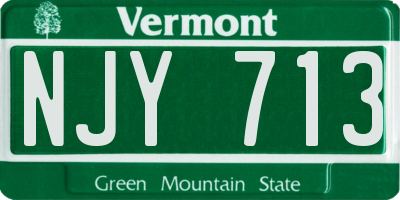 VT license plate NJY713