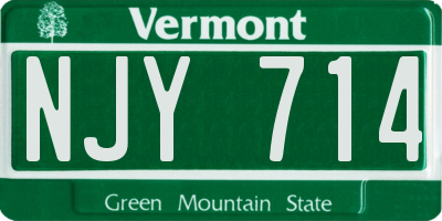 VT license plate NJY714