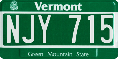 VT license plate NJY715