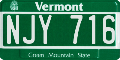 VT license plate NJY716