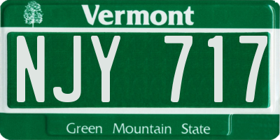 VT license plate NJY717