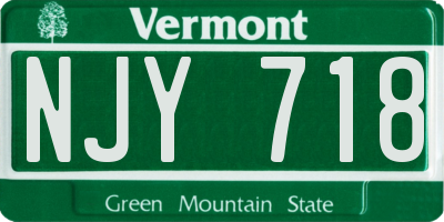 VT license plate NJY718