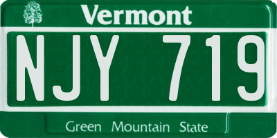 VT license plate NJY719