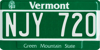 VT license plate NJY720
