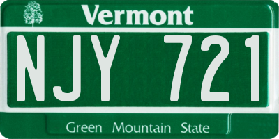 VT license plate NJY721