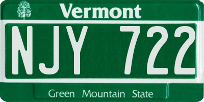 VT license plate NJY722