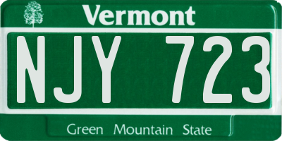VT license plate NJY723