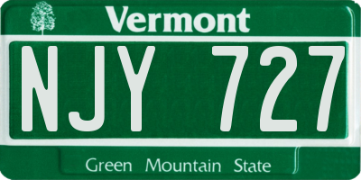 VT license plate NJY727