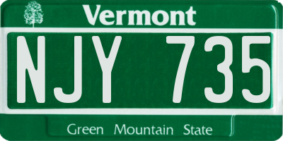 VT license plate NJY735