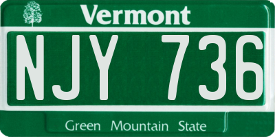 VT license plate NJY736