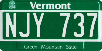 VT license plate NJY737