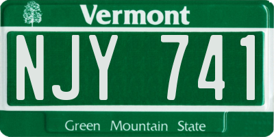 VT license plate NJY741