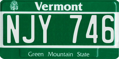 VT license plate NJY746