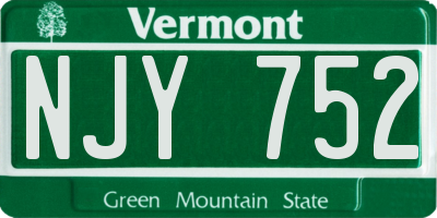 VT license plate NJY752
