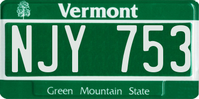 VT license plate NJY753