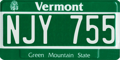 VT license plate NJY755