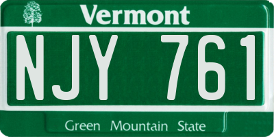 VT license plate NJY761