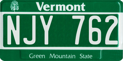 VT license plate NJY762