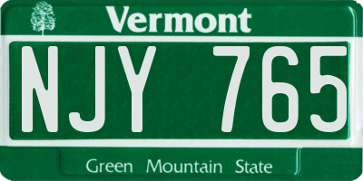 VT license plate NJY765
