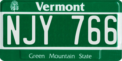 VT license plate NJY766