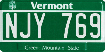 VT license plate NJY769