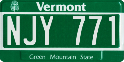 VT license plate NJY771