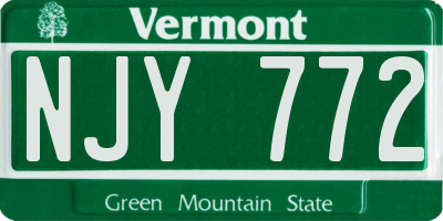 VT license plate NJY772