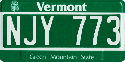 VT license plate NJY773