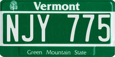 VT license plate NJY775