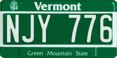 VT license plate NJY776