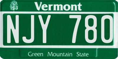 VT license plate NJY780