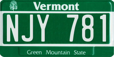 VT license plate NJY781