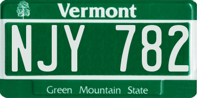 VT license plate NJY782