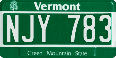 VT license plate NJY783