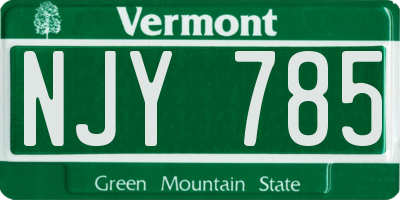 VT license plate NJY785