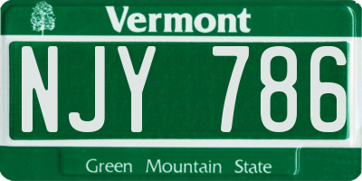 VT license plate NJY786