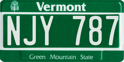 VT license plate NJY787