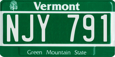 VT license plate NJY791